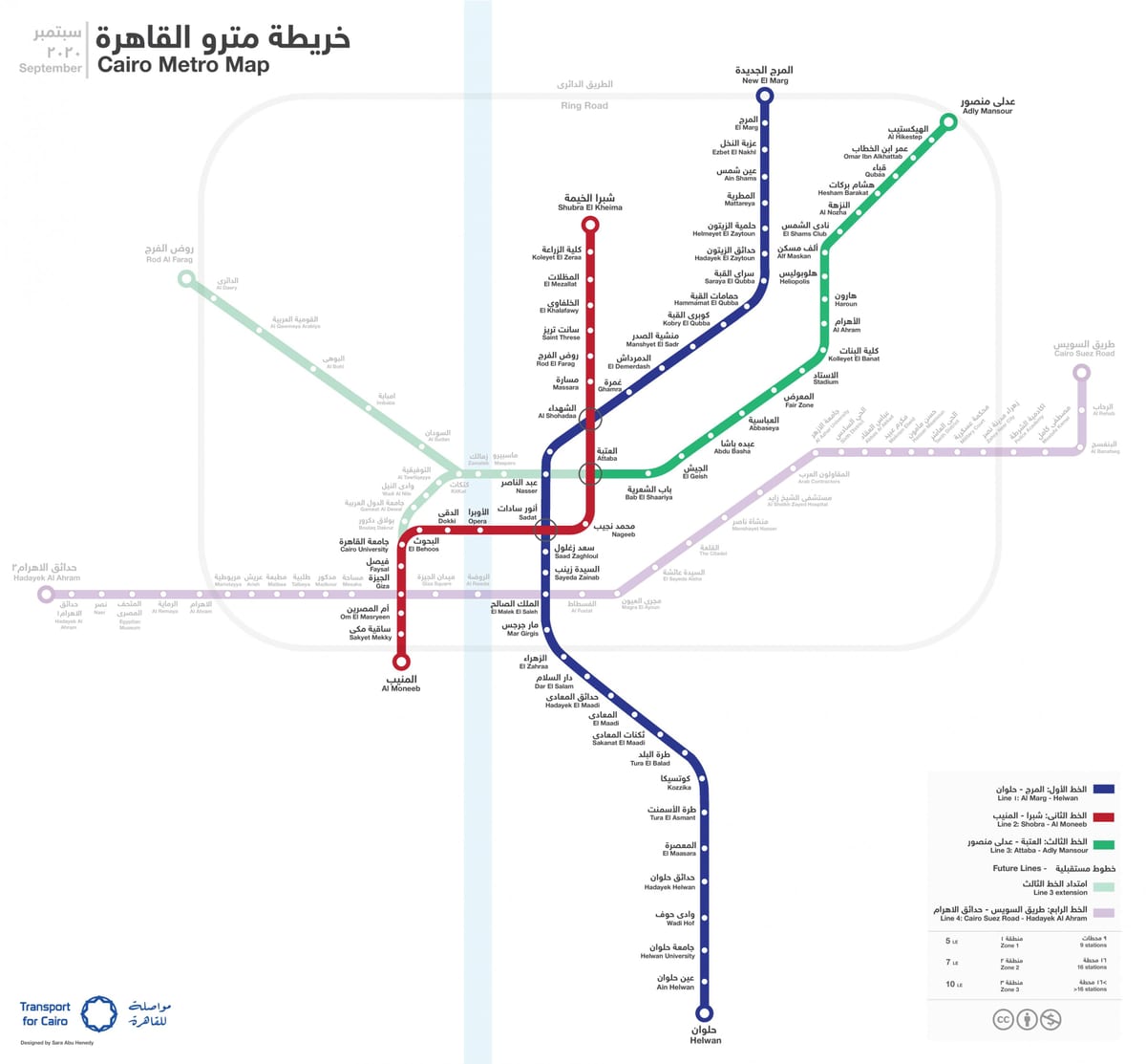 Caïro metro stations kaart
