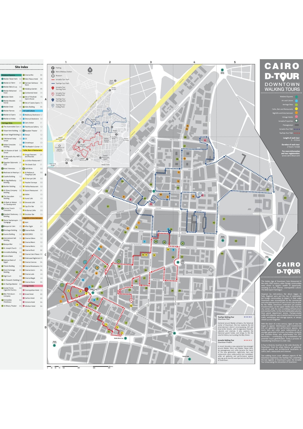 Caïro wandeltochten kaart